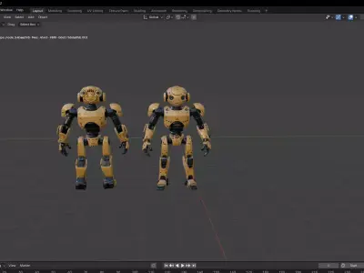 Futuristic Humanoid Robot Low-poly 3D model Low-poly 3D model