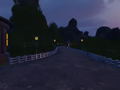 Lantern-lit Island Village 3D model