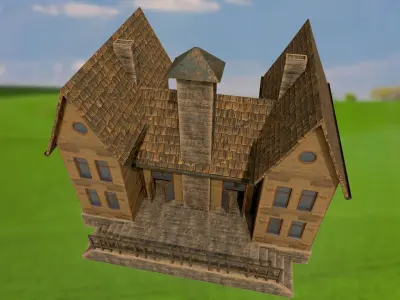 House homestead villa PBR  game ready Low-poly 3D model purchase