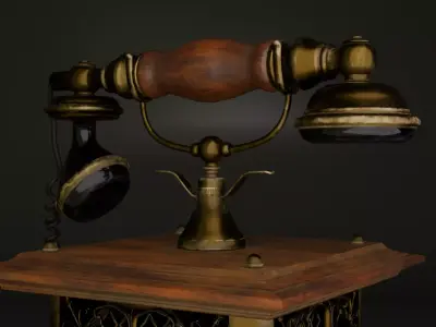 Retro Telephone - Game Ready  Low-poly 3D model