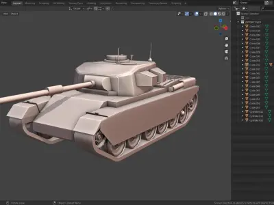 Centurion Tank Base Mesh  Low-poly 3D model