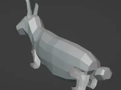 rabbit lowpoly Low-poly 3D model