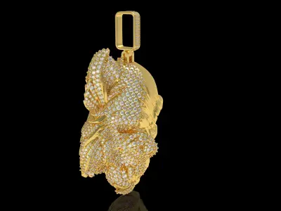 Skull Hip Hop Diamond Pendant 3D print model