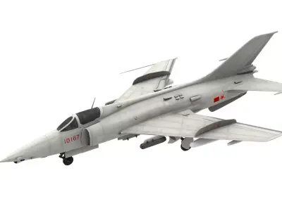 Lowpoly Nanchang Q-5 Aircraft Low-poly 3D model