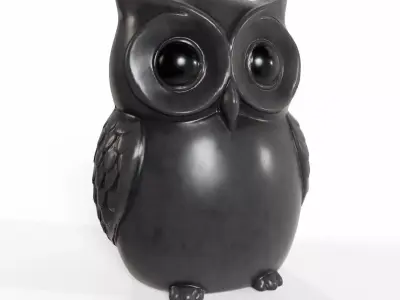 Blue Stone Owl Decoration 3D Model 3D model