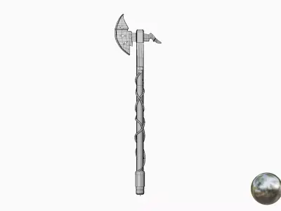 Melee long axe - 02 Low-poly 3D model
