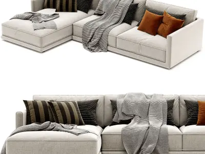 Braxton 2 Piece Sectional Cobblestone Jute 3D model