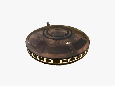Alien Spaceship UFO A06 Copper - Sci Fi Spacecraft Design Low-poly 3D model
