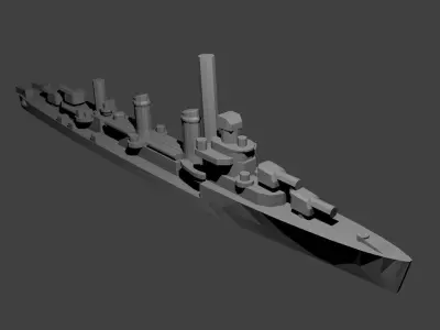 US Benson Class Destroyer Warship 3D print model