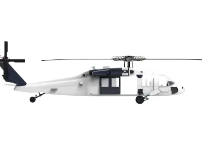 Helicopter Sikorsky UH-60 Low-poly 3D model