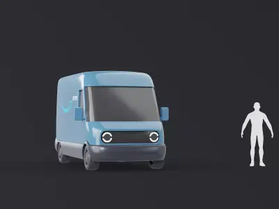 Amazon Delivery Van Minimalistic Low-poly 3D model