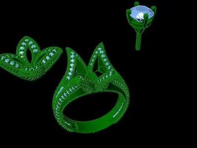 3 PART RING 3D print model