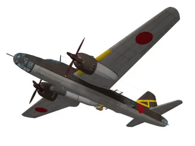 Ki67 Type4 heavy bomber Hiryu 3D model
