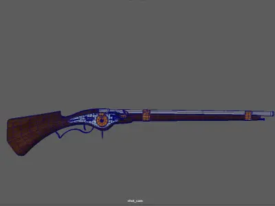 WheelLock Musket Firearm LowPoly 3D Model Low-poly 3D model