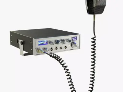 CB Radio with Microphone 3D model