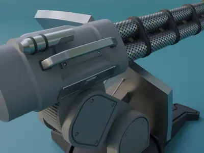 3D model turret machine gun 3D model