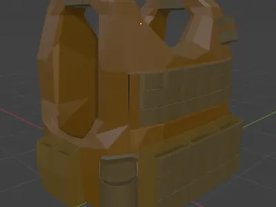 Military Coyote Brown Plate Carrier Low-poly 3D model