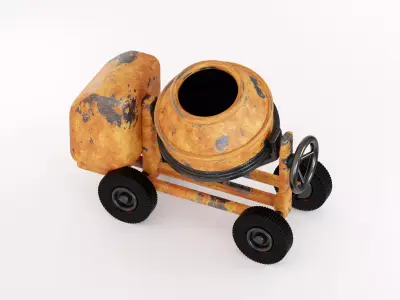 Concrete Mixer Low-poly 3D model Low-poly