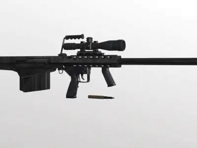 M82A2 Barret  Low-poly 3D model