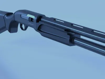 Custom Action Shotgun Low-poly 3D model