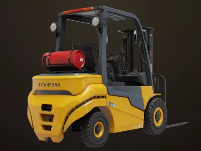 Forklift Trucks 02 and 03 Rigged All PBR Unity UE Textures 3D Model Pack