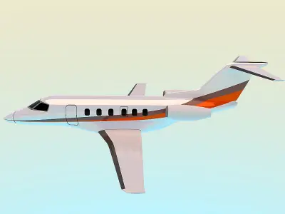Pilatus c-24 Private jet  Low-poly 3D model