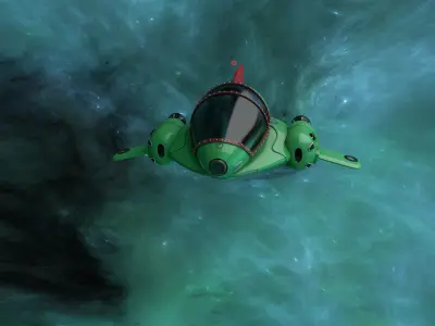 low poly space ship model Low-poly 3D model