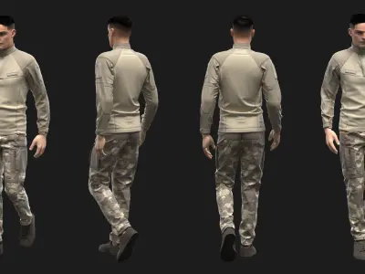 Military Uniform Marvelous Designer Clo 3D project 3D model