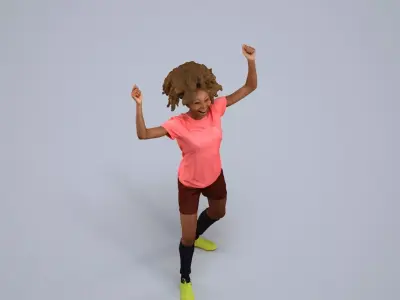 00498Harper006 - Adult Black woman exercising in summer 3D model