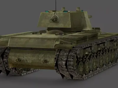 KV-1 Soviet Tank 3D Model Low-poly 3D model