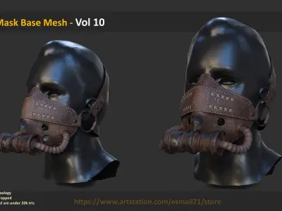 20 Mask Base Mesh - Vol 10 Low-poly 3D model