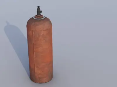Old rusty gas cylinder Free low-poly 3D model