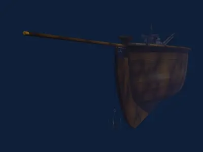 NautilusFulton wooden boat in water 3D model