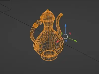 Jar PBR arabic coffee pot Low-poly 3D model