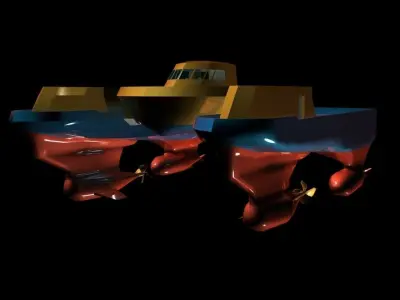 Sea Cutter Concept low poly Mat Free low-poly 3D model