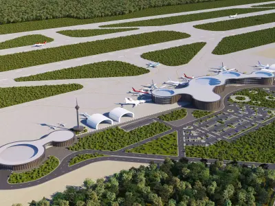 airport scene 3D model