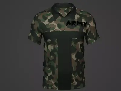 Military Soldier Clothing T-shirt Low-poly 3D model 31