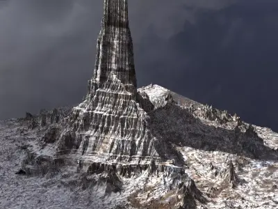 Frozen Expanse Dark Mountain 3D model