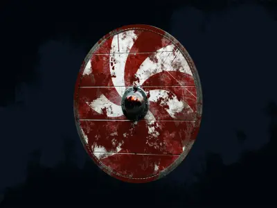 Viking Shield 2 - Bloody Low-poly 3D model