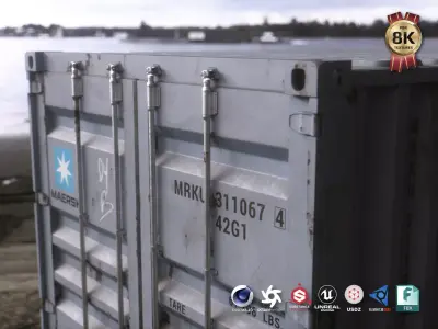 40 ft Shipping Containers Low-poly 3D model