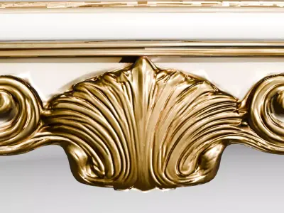 Royal Baroque Dining Table Gold Ornate Carved Luxury 3D model 3D model