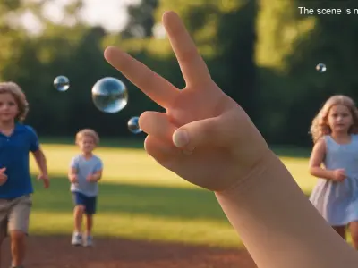  Caucasian Baby Hand Victory Gesture 