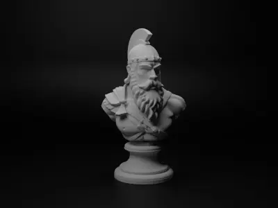 Barbarian Tribe Warrior Bust Chess 3D print model order