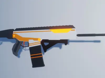Low Poly Sci-fi Rifle Low-poly 3D model purchase