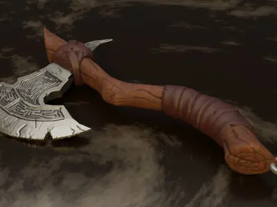 Stylized Game Ready Axe Low-poly 3D model