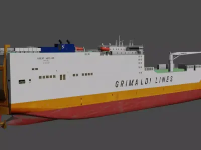 RO-RO Ship GREAT ABIDJAN Low-poly 3D model