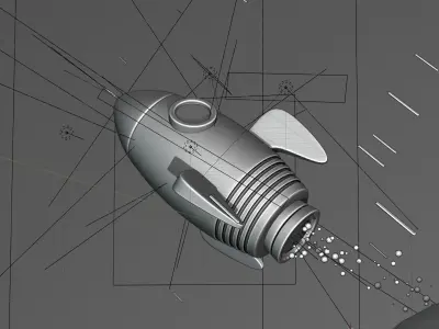 Stylize Rocket Cartoon Low-poly 3D model