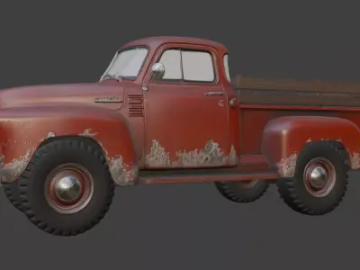 Rusty Pickup Truck 3D Model 3D model