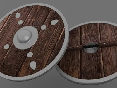Viking shield low-poly model game ready Low-poly 3D model