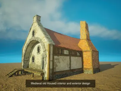 Next gen Medieval old Houses interior and exterior design pack 3D Model Collection